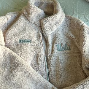 Long Columbia UCLA fuzzy sweater
